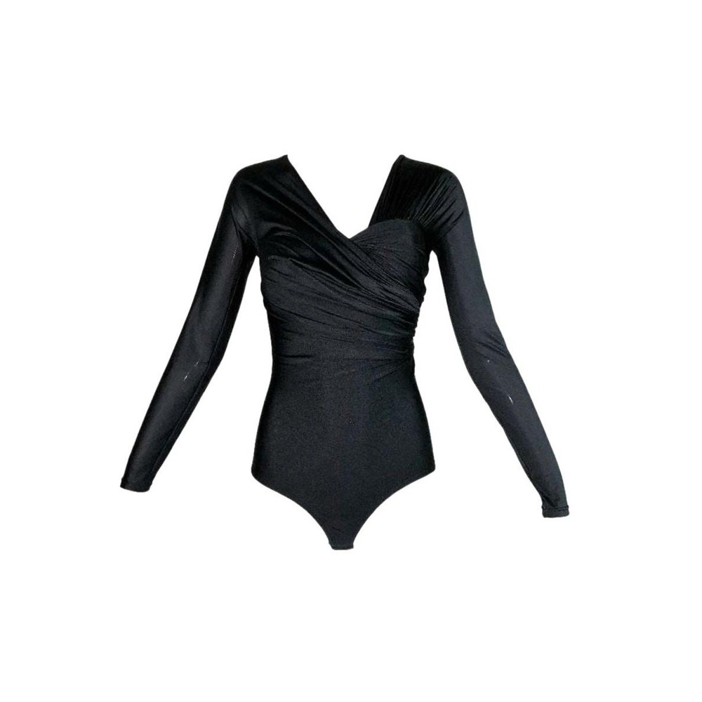 Gianni Versace Bodysuit Womens S Black Excellent 1995 Runway Vintage Archive